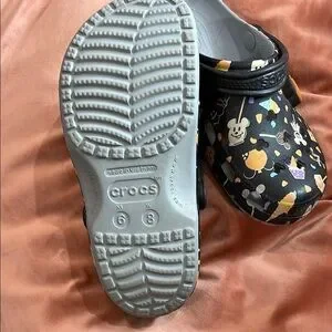CROCS Black and Orange Slip-On Loafers with Perforated Design CROCS | Shoes | Crocs Black And Orange Slippers With  main image 2